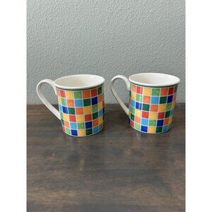 Villeroy and Boch Twist Alea Limone Porcelain Coffee Mugs Set of 2